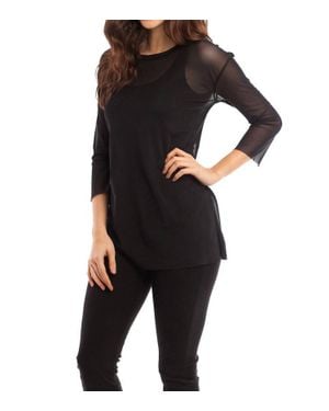 French Kyss Bianca Sheer Top - Black