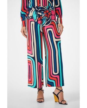 Trina Turk Cubism Geometric Print Pant - Red