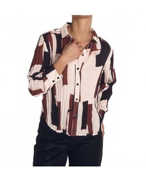 Bella Dahl Pleated Button Down Shirt - Black