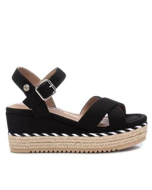 Xti Suede Wedge Sandals By - Black