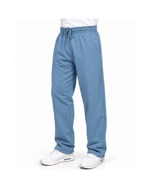 Base Supply Wide Leg Open Bottom Lounge Sweatpants (S-3Xl) - Blue