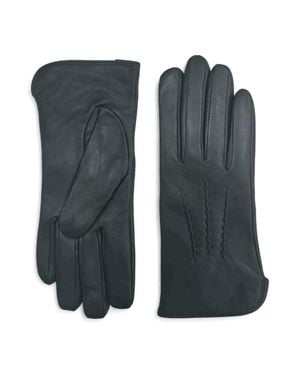 TruClothing Leather Gloves Winter Warm Wool Lined Touchscreen - Green