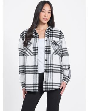Guess Felice Plaid Flannel Shirt - White