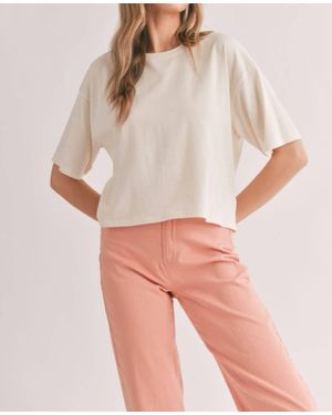 Sadie & Sage Haze Boxy Crop Tee - Natural
