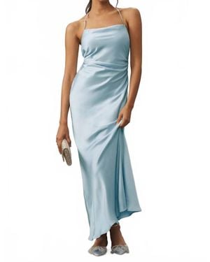 BHLDN Saylor Satin Maxi Dress - Blue