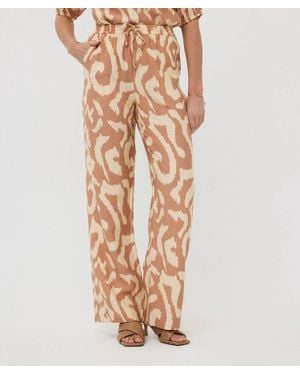 EsQualo Toma Wide Leg Pants - Natural