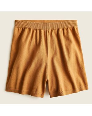 J.Crew High-Waisted Cotton-Cashmere Sweater Short - Brown