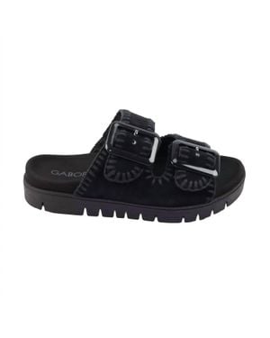 Gabor 83.741 Suede Sandal - Black
