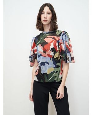 Rebecca Taylor Botanical Garden Mock Neck Blouse - White