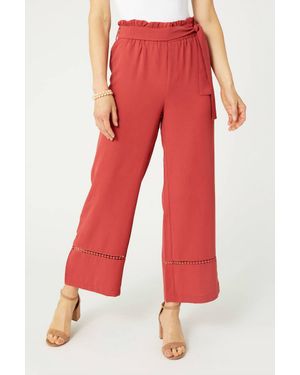 Coco + Carmen Karsyn Wide Leg With Eyelet Detail Pants - Red