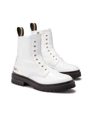 ON THIS DAY Laceless Leather Combat Boots - White