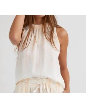 Bella Dahl Elastic Neck Slveless Blouse - White