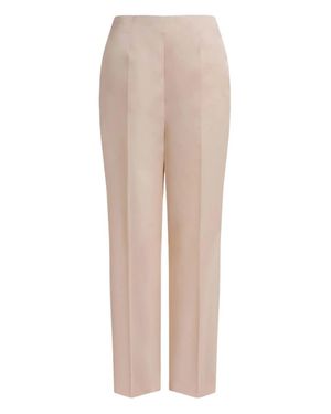 Alberta Ferretti Tailored Organza Pants With High Waist - Natural