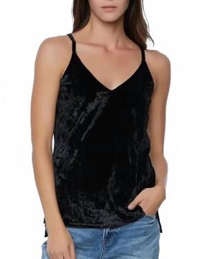 Wash Lab Denim Spaghetti Straps Tank Top - Black