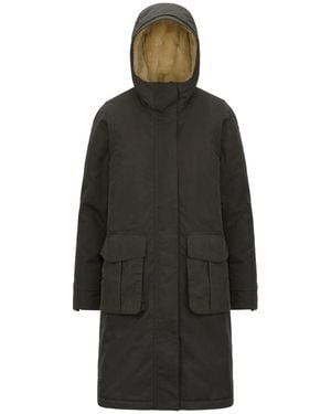 K-Way Brunil Cotton Feel Hooded Coat - Black