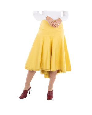 Jil Sander Sunbeam Pleated High-Waist Skirt - Yellow