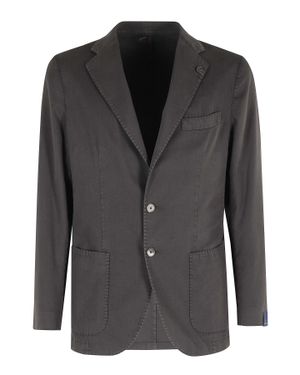 Santaniello Oxford Single-Breasted Cotton Jacket - Black