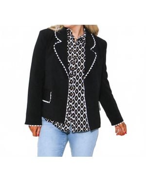 2.7 August Apparel Rickrack Edge Blazer - Black