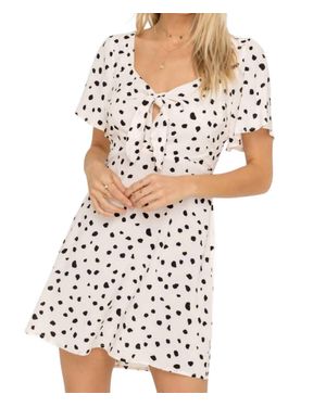 Lush Front Knot Dress - White