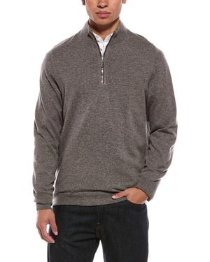 N.Peal Cashmere N. Peal Carnaby 1/2-Zip 100% Cashmere Mock Neck Sweater - Gray