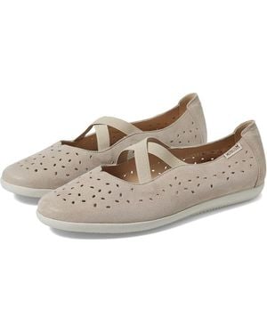 Mephisto Karla Perf Flats Taupe Leather Criss-Cross Strap Zpo3056 - Gray