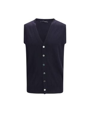 Aragona Cashmere Wool Oves Aries Sleeveles Sweater - Blue