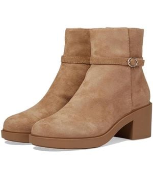 Anne Klein Fenix Boots Side Zipper Block Heel Ankle Bootie Zap1889 - Brown