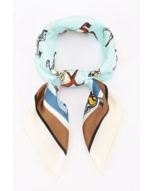 TRUEDAMES Equestrian Motif Multi Print Bandana For Timeless Style - Blue