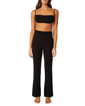 WeWoreWhat Smocked Flare Pants - Black