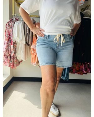 ROYALTY FOR ME Relaxed Front Tie Shorts - Gray