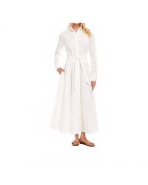 Karen Kane Lace Applique Midi Shirtdress - White