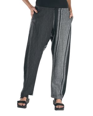 Alembika Stripe Tapered Pants - Black