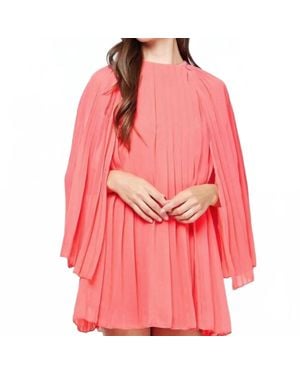 Strut & Bolt Destiny Pleated Cape Mini Dress - Pink