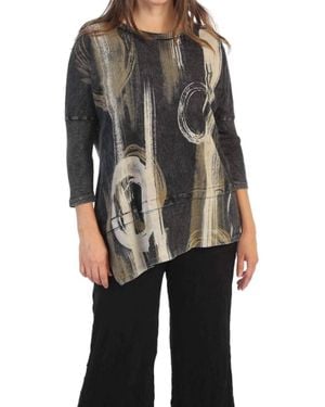 Jess & Jane Canali Mineral Washed Dolman Sleeve Cotton Top - Black