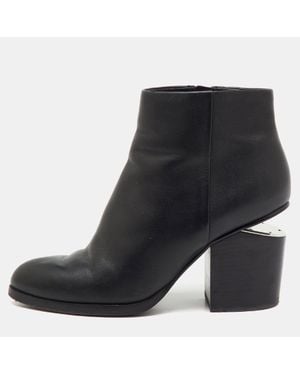 Alexander Wang Leather Gabi Ankle Length Boots - Black