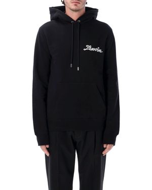 Lanvin Logo-Print Hooded Sweatshirt - Blue