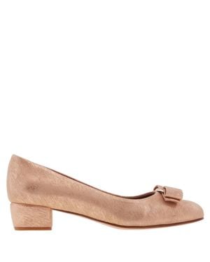 Ferragamo Ferragamo Vara Bow Metallic Pumps, Size 7 C - Pink
