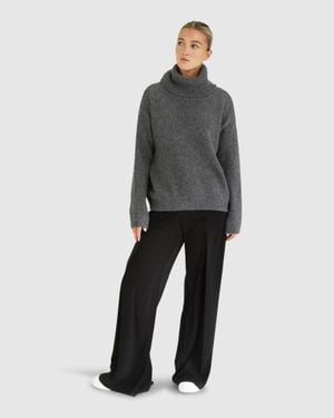 Belle & Bloom Right Here Waiting Open Back Knit - Gray