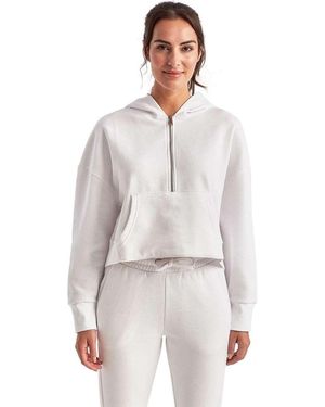 Tridri Alice Half-Zip Hooded Sweatshirt - White