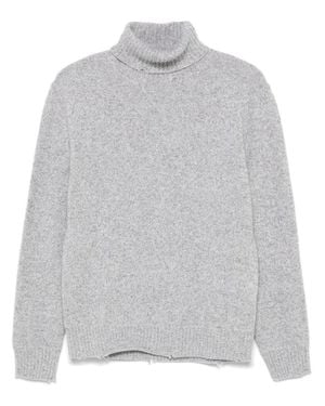 DSquared² Relaxed Fit Turtleneck Sweater With Ribbed Detail - Gray
