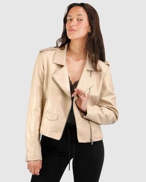 Belle & Bloom Just Friends Leather Jacket - Natural