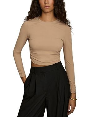 Reiss Edith Crop Seamless Top - Black