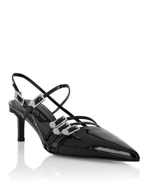 Philipp Plein Multi-Strap Mid-Heel Slingbacks 5 - Black