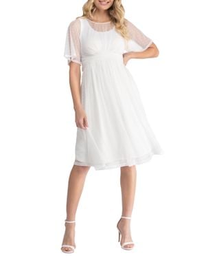 Kiyonna Stars A-Line Dress - White