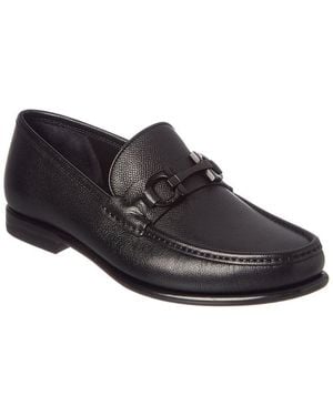 Ferragamo Ferragamo Crown Gancini Bit Leather Loafer - Black