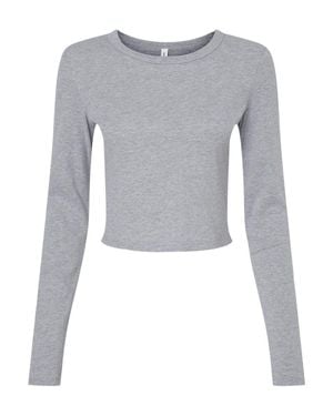 Bella Canvas Micro Rib Long Sleeve Baby Tee - Gray