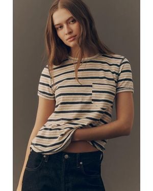 Pilcro Earn Your Stripes Tee - Natural