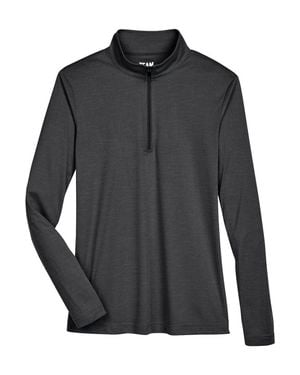 Team 365 Zone Sonic Heather Performance Quarter-Zip Pullover - Black