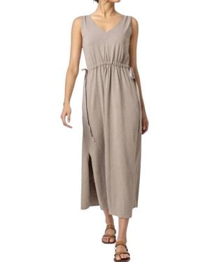 Lilla P Drawcord Waist Maxi Dress - Natural