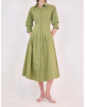 Jonathan Simkhai Jazz Pintuck Midi Dress - Green